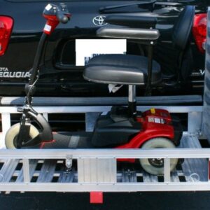 XL 49″L X 29″W Aluminum Wheelchair Mobility Scooter Folding Tow Hitch Carrier Rack Loaded