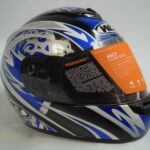 wma full face motorcycle helmet blue silver