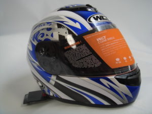 wma full face motorcycle helmet white blue