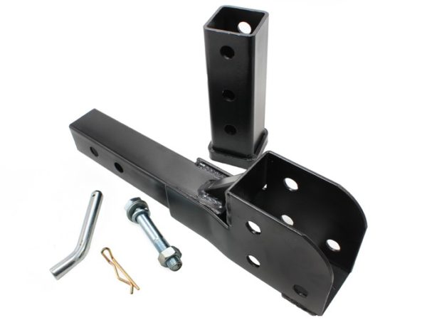 Folding Tilt Up Hitch Shank Adapter to Fold Up Cargo, Scooter, or Wheelchair Carriers
