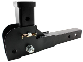 Folding 2" Inch Hitch Shank Adapter to Fold Up Cargo, Scooter, or Wheelchair Carriers