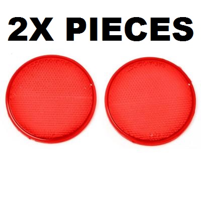2 PC 3″ ROUND STICK ON RED REFLECTORS