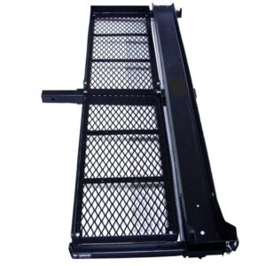 Motorcycle Carrier for Tow Hitch with Gas Can Storage Shelf Basket
