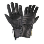 Men's Black Leather Premium Padded Riding Gloves