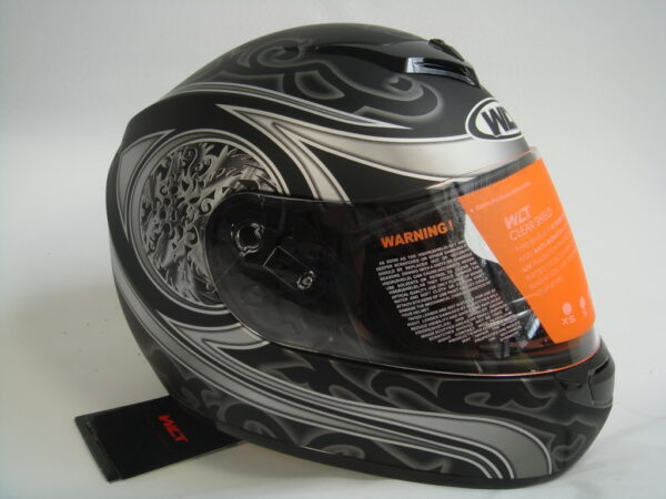 New Matte Black Silver Full Face Motorcycle Helmet – DOT