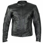 Mens Motorcycle Leather Jacket with Gun Pockets