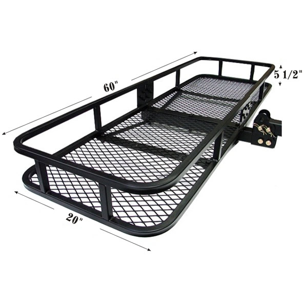60" Inches x 20" Inches Folding Tow Hitch Cargo Carrier Basket Dimensions