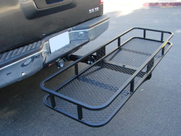 500 Lb 60×20 Folding Tow Hitch Cargo Carrier Rack Basket Hauler for 2″ Inch Class III and IV