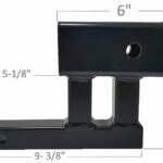 1-1/4" Inch to 2" Inch Hitch Adapter with 4" Inch Rise and 3-3/8" Inch Drop for Class 1 or 2 Receiver Dimensions