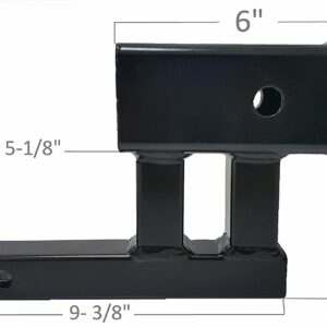 1-1/4″ Inch to 2″ Inch Hitch Adapter with 4″ Inch Rise and 3-3/8″ Inch Drop for Class 1 or 2 Receiver Dimensions