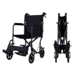 FDA Approved Lightweight Foldable Medical Wheelchair w/ Hand Brake Folding Side