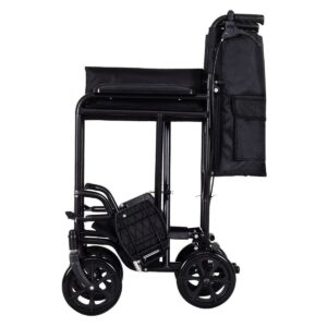 FDA Approved Lightweight Foldable Medical Wheelchair w/ Hand Brakes Side