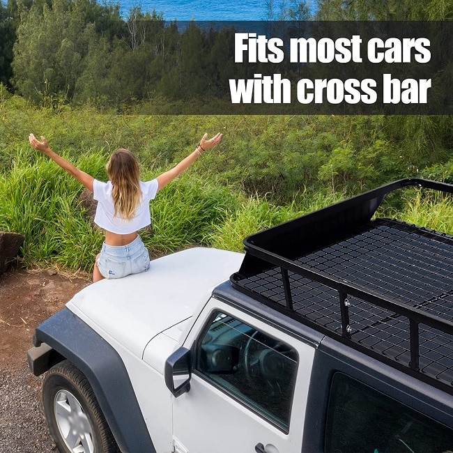 48x40 Large Universal Roof Rack Cargo Travel SUV Car Top Luggage Carrier  Basket