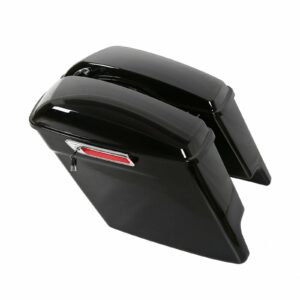 Vivid Black 4.5″ Stretched Extended Saddlebags For Harley