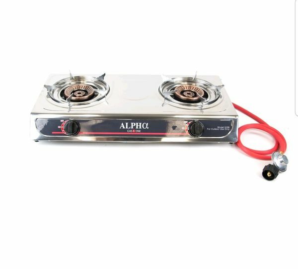 Portable Double Propane Gas 2 Burner Stove for Camping, Picnics, Tailgate, and Contractors