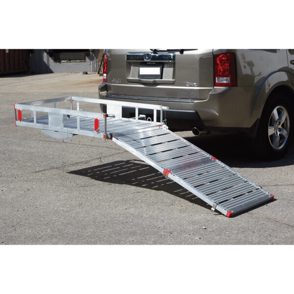 XL Folding Carrier Lift Attached to Tow Hitch