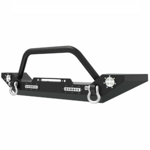 07-18 Jeep Wrangler JK Unlimited Front Bumper with Built-in LED Lights and D Rings