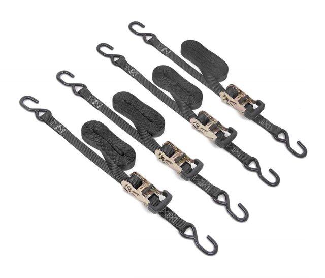 8 Pack 4 Ratchet Tie Down Straps with S-Hooks 4 Soft Loops Heavy Duty 1 I... 