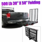 500 Lb Steel 30 x 50 Folding Tilt Up Wheelchair Mobility Scooter Tow Hitch Carrier Lift Rack with Loading Ramp