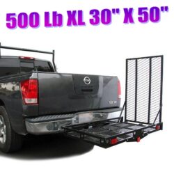 XL 500 Lb Heavy Duty Steel Wheelchair Mobility Scooter Tow Hitch Carrier Car Bumper with Loading Ramp