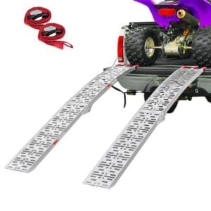 Pair Set 7.5′ Ft Aluminum Arched Folding Loading Ramps Pickup Truck for Quad ATV
