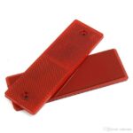 2 Pc Red Rectangular Stick-on Car Visibilty Warning Reflectors for Carriers, Truck, Pickup, or Trailer - Waterproof and Self-Adhesive