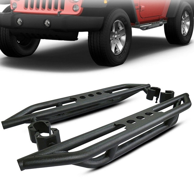 Side Step Armor Bars Nerf Black For 07-17 Jeep Wrangler JK & Unlimited 2  Door 2D