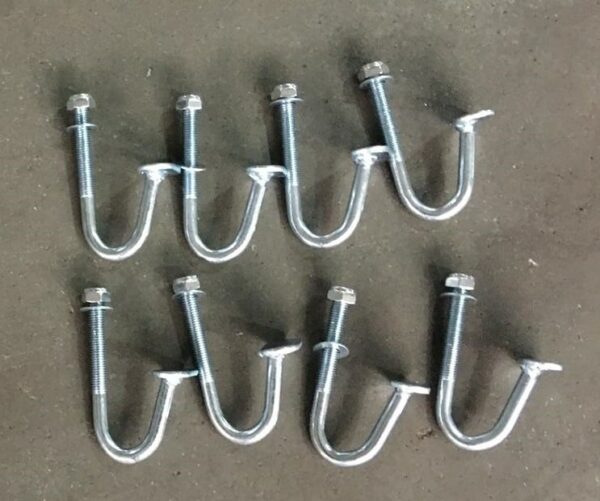 1 Set of 8 Stainless Steel J Clamp Hooks for Truck Pickup Ladder Rack 1403 Series