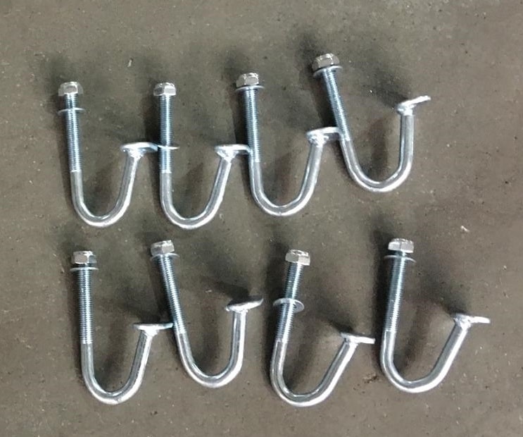 1 Set of 8 Stainless Steel J Clamp Hooks for Truck Pickup Ladder