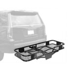 60" Inch x 20" Inch Folding Tow Hitch Cargo Carrier Rack 500 lbs Capacity for Car Van Suv Truck RV