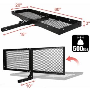 500 lbs Capacity Tow Hitch Tray Carrier