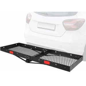 60" Inch x 20" Inch Folding Tow Hitch Flat Cargo Tray Carrier Rack - 500 lbs Capacity