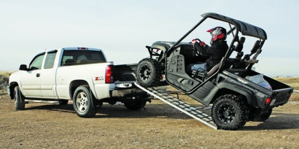 Adjustable Folding Steel Pickup Truck Loading Ramp 79″ x 57″ for Quad ATV UTV Golf Cart