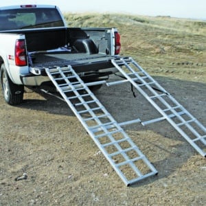 Extra Wide Bi-Fold Adjustable Folding Steel Pickup Truck Trailer Loading Ramp 79" x 57" for Quad ATV UTV Golf Cart
