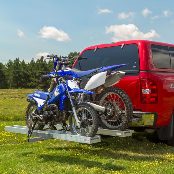 600 lb Capacity Aluminum Dual Double Dirt Bike Motorcycle Hitch Carrier Rack Hauler for two dirtbikes