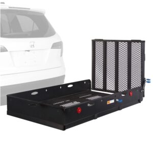 XXL 60"L X 33"W Steel Mobility Scooter Wheelchair Folding Hitch Carrier Rack Loading Ramp
