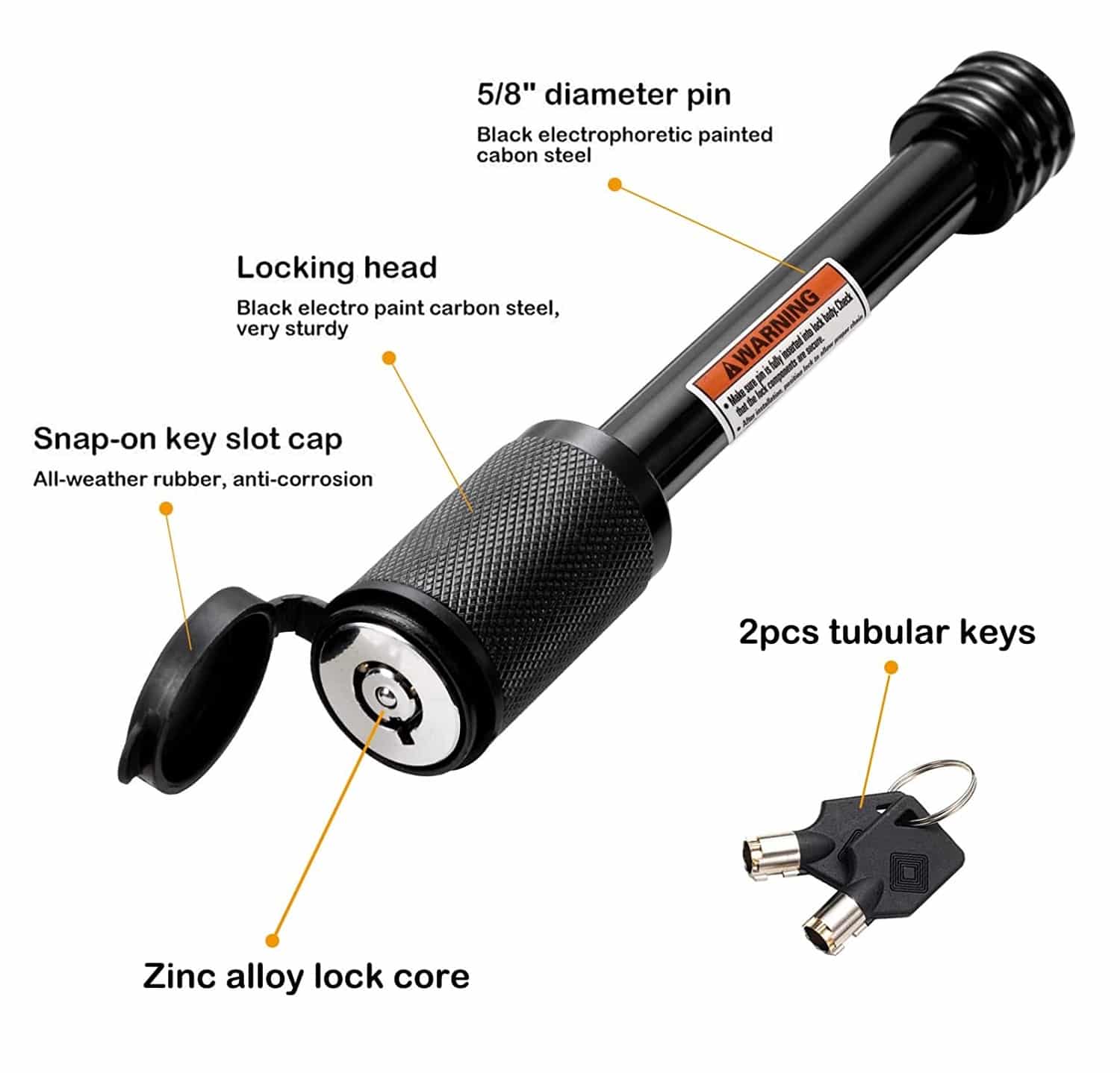 Black Carbon Steel Lock Features and Specs