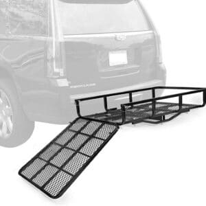 Tow Hitch Carrier Rack for Wheelchair Mobility Scooter Lawnmower Snow Blower with Loading Ramp - 500 lbs