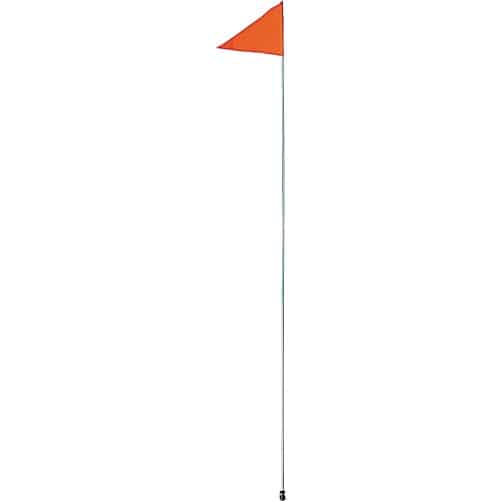 6 FT ATV UTV Orange Heavy Duty Safety Whip Flag 6′ with 1/4″ White Pole & Mounting Bolt