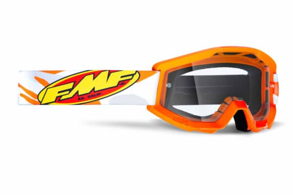 FMF Powercore MX Goggle Orange Assault Grey Camo Clear Lens