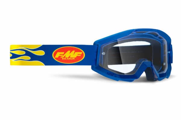 FMF Powercore MX Goggle Flame Navy Blue Clear Lens