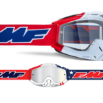FMF Powerbomb MX Goggle Red US of A Clear Lens Dirt Bike Off Road ATV UTV