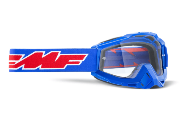 FMF Powerbomb MX Offroad Goggles Rocket Blue Clear Lens