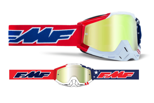 FMF PowerBomb MX Offroad Goggles - US of A / True Gold Lens