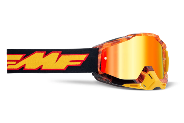 FMF Racing PowerBomb MX Offroad Goggles - Orange Spark / Red Mirror Lens
