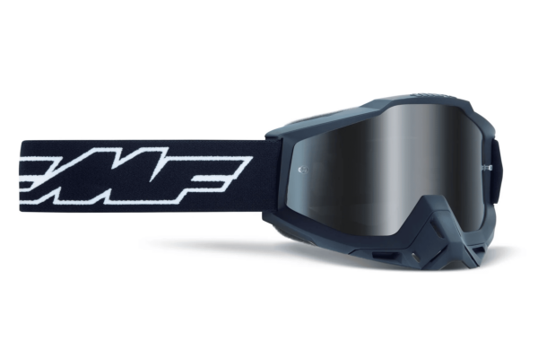 FMF Racing PowerBomb MX Offroad Goggles – Rocket Black / Silver Mirror Lens