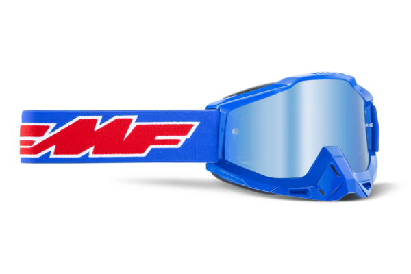 FMF Racing PowerBomb MX Offroad Goggles - Rocket Blue / Blue Mirror Lens