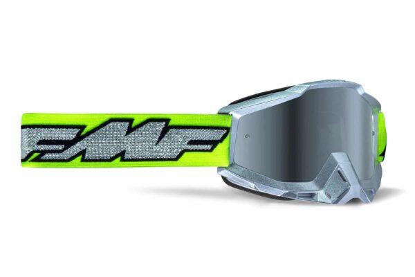 FMF Racing PowerBomb MX Offroad Goggles - Rocket Lime / Silver Mirror Lens