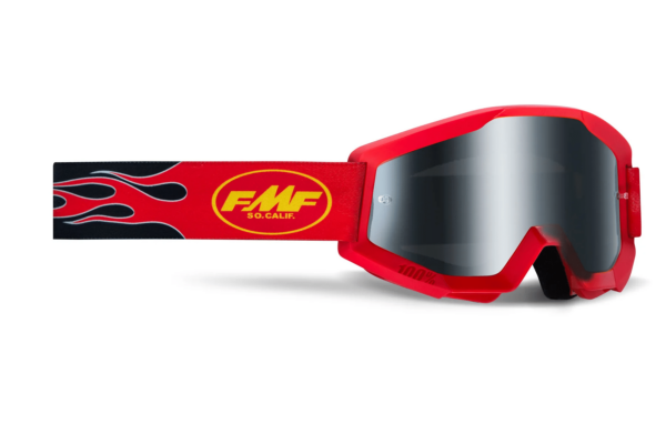 FMF Racing Powercore Sand Flame MX Offroad Goggles - Red / Smoke Lens