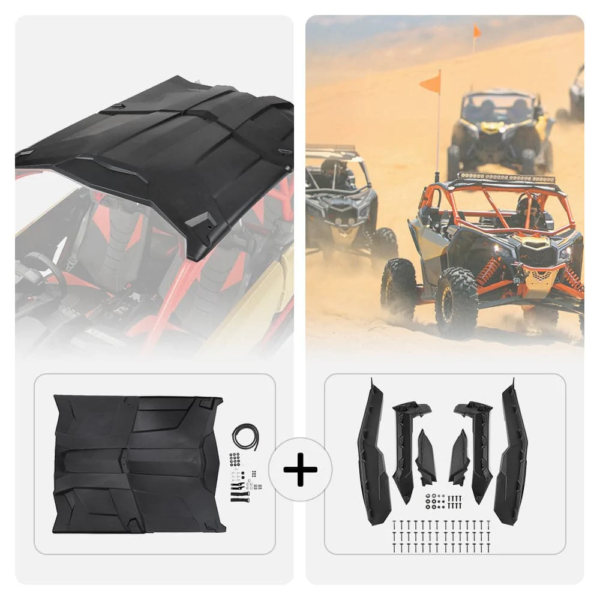 Hard Roof & Mud Fender Flares Kit Combo for Can-Am Maverick X3 MAX